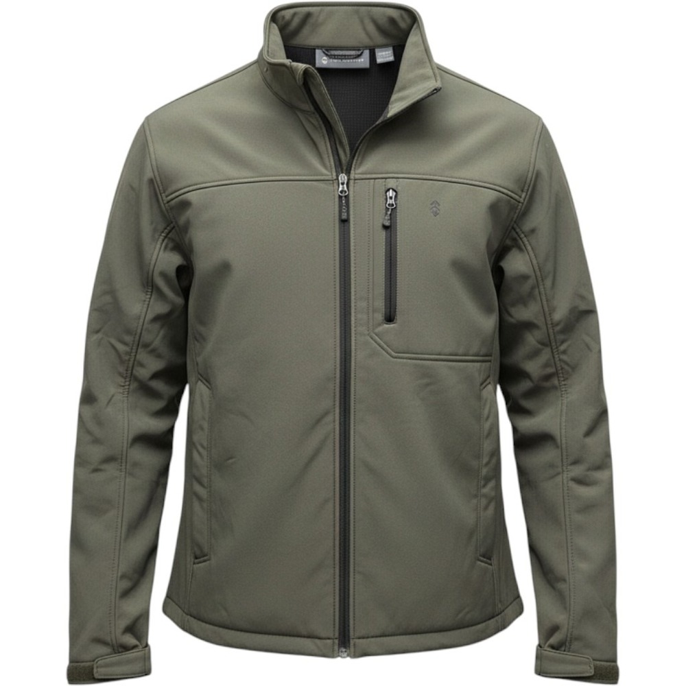 Free Country‎ Men's Super Softshell Jacket Olive Green Gray FC7 F22 Full Zip 2XL